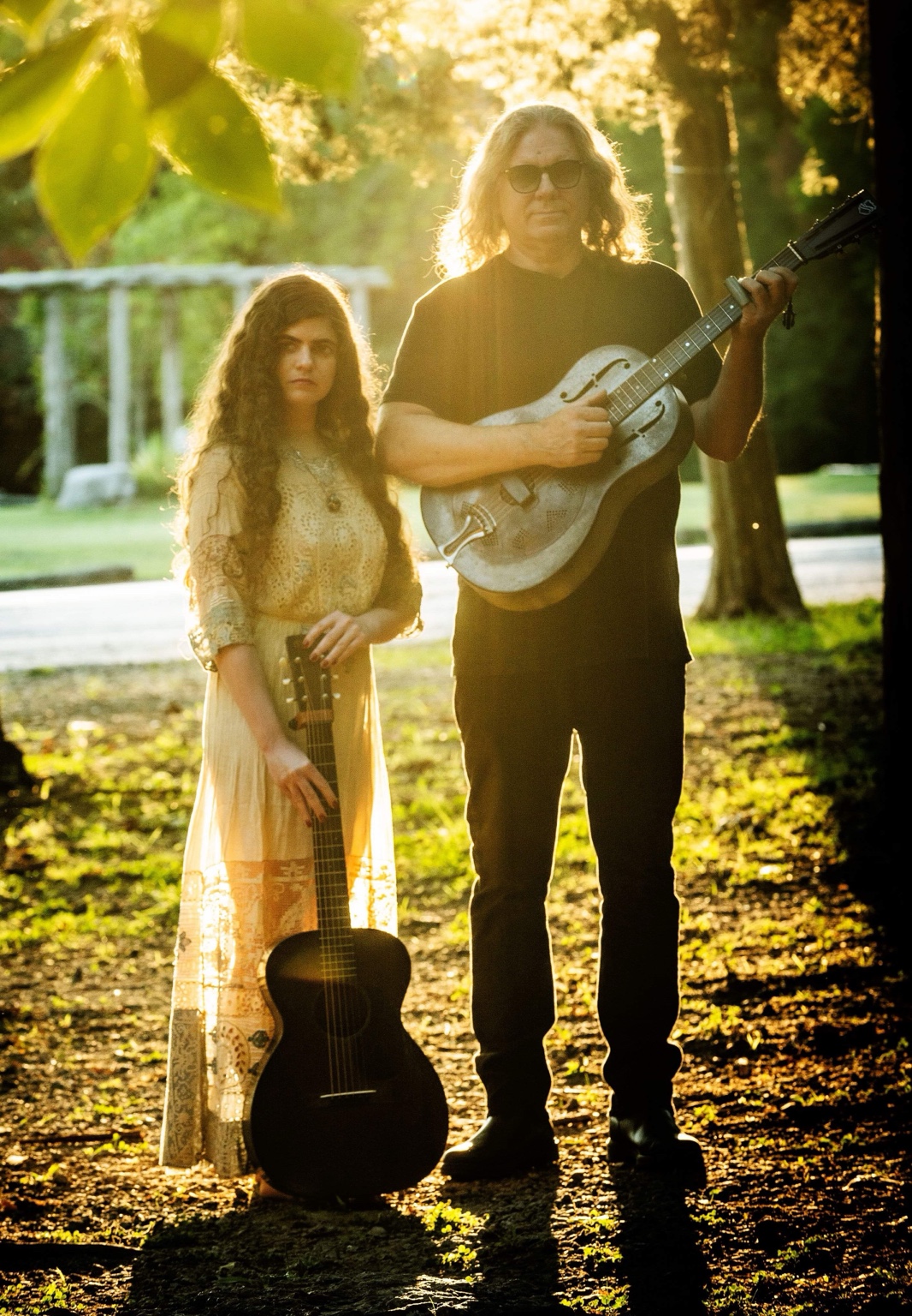 Nettie and the Delta Boy in golden hour light
